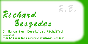 richard beszedes business card